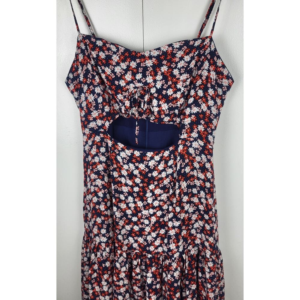 Boho Floral Tiered Maxi Dress Sweetheart Cut Out Cottagecore Romantic  | M - Picture 9 of 16